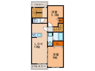 エクセラン朝妻の物件間取画像